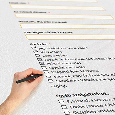 Részletes árlista Esküvői fotózás árak